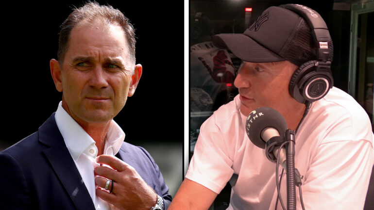 Justin Langer when being inducted into the Australian sport Hall of Fame and Brad Haddin in the LiSTNR studio