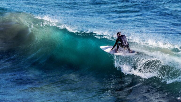 Surfer on a wave.