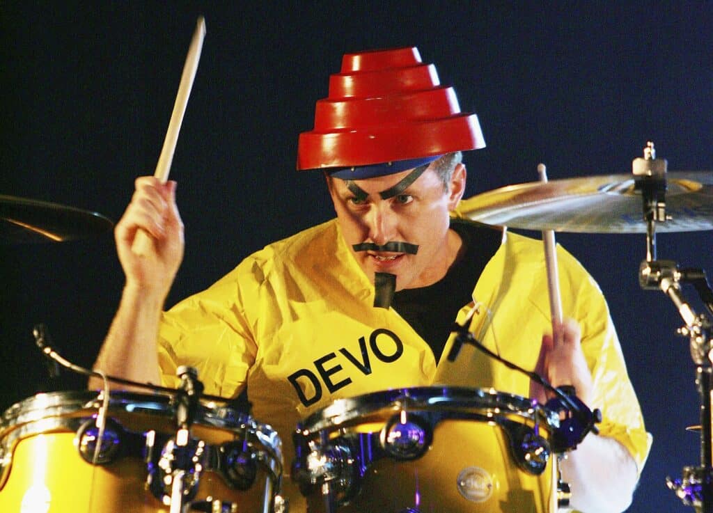 Josh Freese of Devo performs in concert at the Greek Theater on October 31, 2006 in Los Angeles, California.  (Photo by Karl Walter/Getty Images)