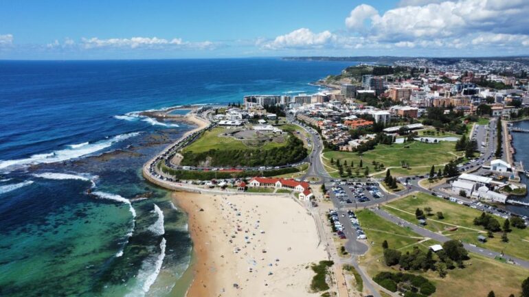 Aerial shot of Newcastle.