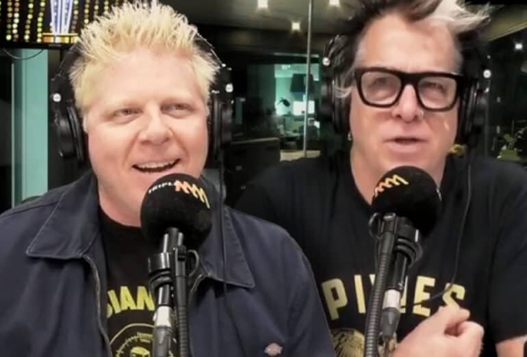Dexter & Noodles of The Offspring in the Triple M Studios, Sydney.