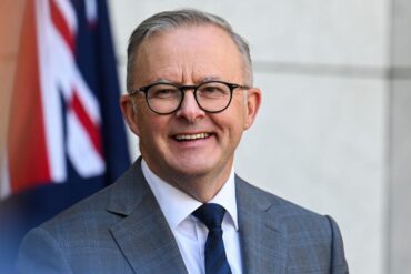 Anthony Albanese smiling.