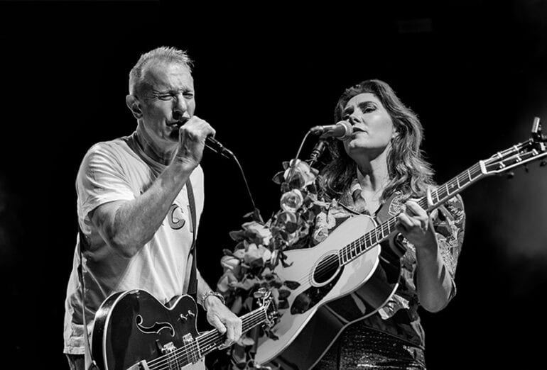 James Reyne and Ella Hooper on stage at Enmore Theatre on the Way Out West Tour. Images: Chris Neave/SCA Edit: Kalun Townsend/SCA