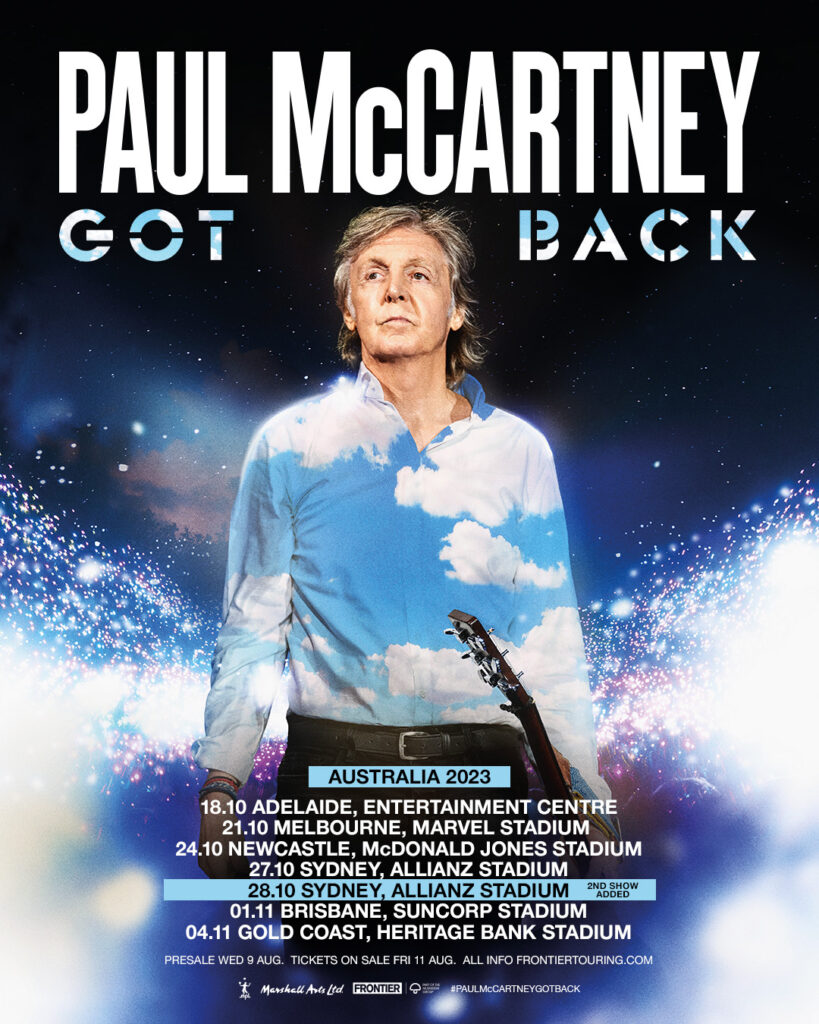 Paul McCartney 'Got Back' Australian Tour artwork.