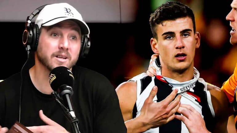 Daisy Thomas's apology to Collingwood fans for his Nick Daicos jinx