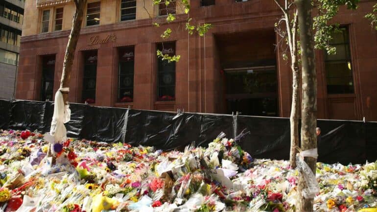 Lindt Cafe in Sydney with flowers