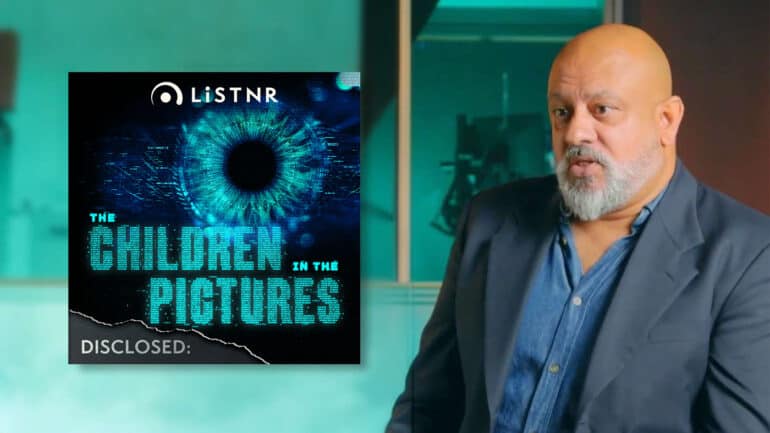 The Children In The Pictures podcast artwork next to Akhim Dev the host