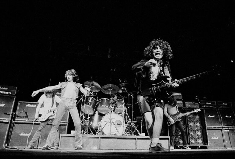 Australian rock band AC/DC in New York, August 1979. (Photo by Michael Putland/Getty Images)