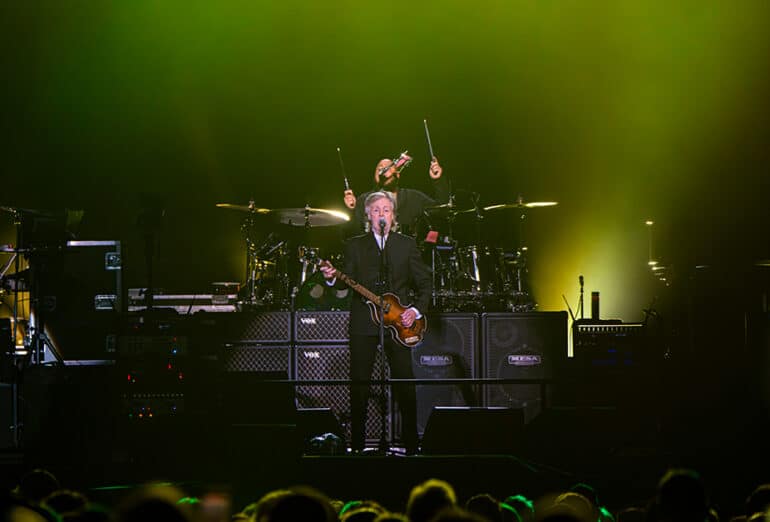 Paul McCartney performs on stage at Allianz Stadium in Sydney. 27/10/23 Image: Chris Neave
