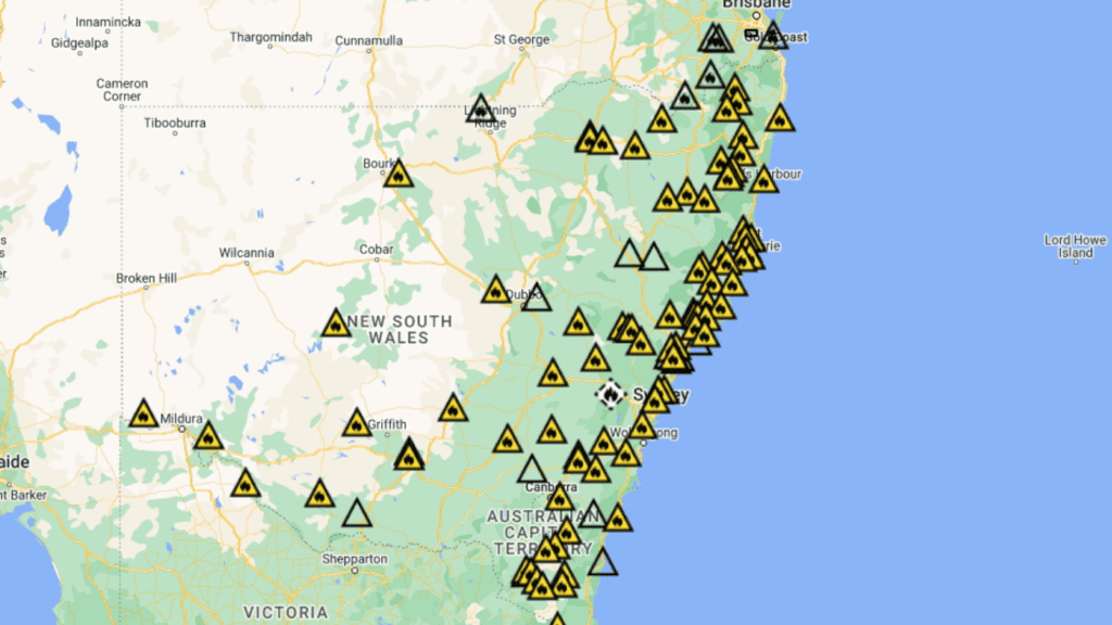Eight Total Fire Bans Issued As Fires Burn Across NSW