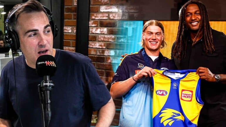 Ryan Daniels in the Tirple M studio and Harley Reid getting drafted to West Coast with pick one. Daniels says a big change is coming to the AFL draft