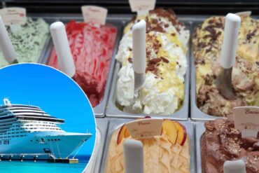 Ice cream with cruise ship