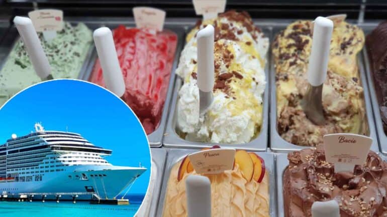 Ice cream with cruise ship