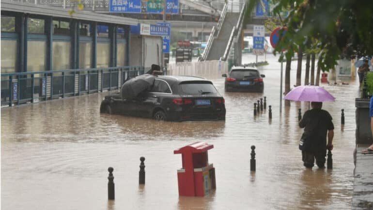 A flood in Beijing, China in 2023.